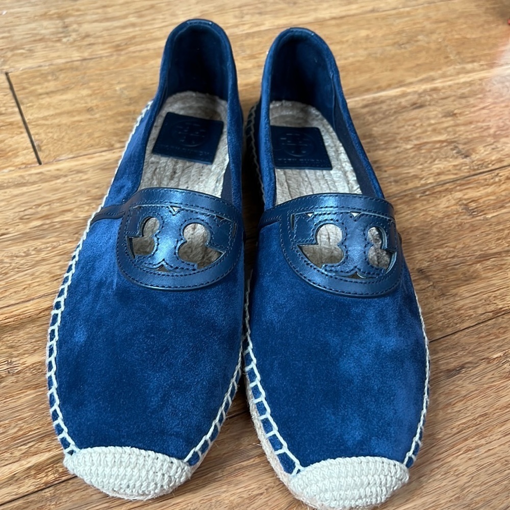 NEW TORY BURCH SIDNEY ESPADRILLE Navy Sz 8 - Picture 2 of 8